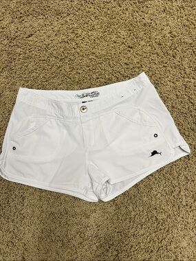Pelagic White Performance Athletic Shorts with Sailfish Detail
